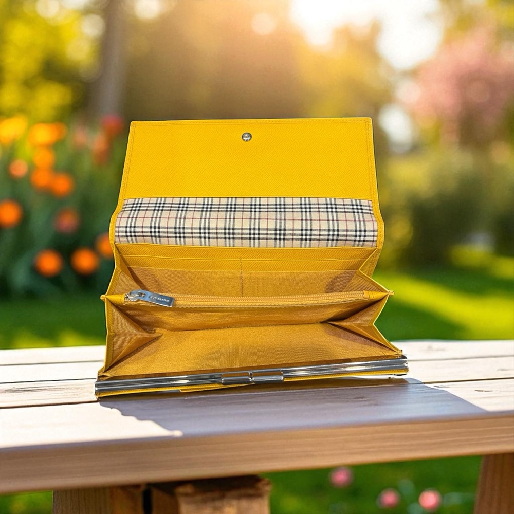 Burberry Yellow Women's Wallet with COA